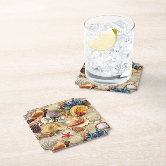 Muscheln am Strand Untersetzer (Vor Ort)