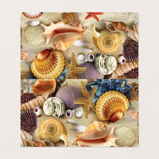 Muscheln am Strand Visitenkarten (Außenseite Aufgefaltet)