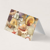 Muscheln am Strand Visitenkarten (Rückseite)