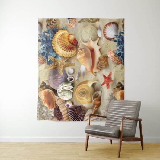 Muscheln am Strand Wandteppich (Beispiel)