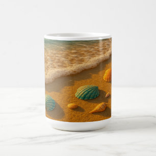 Muscheln am Ufer Kaffeetasse