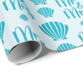 Muscheln an der Küste Sommerhochzeit Pastellblau n Geschenkpapier (Rolleneckpunkt)