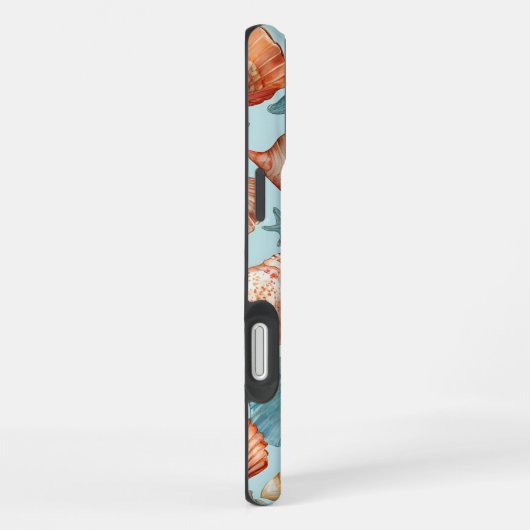 Muscheln an der Küste und Sternenmuster iPhone Hülle (Rechte Seite)