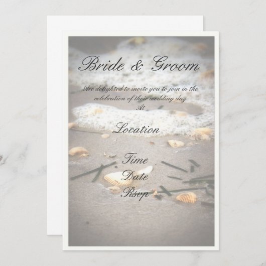 Muscheln an Land Einladung (Vorne/Hinten)