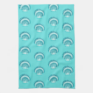 Muscheln - Aqua und aquamarin Küchentuch