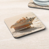 Muscheln auf dem Strand Getränkeuntersetzer (Linke Seite)