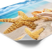 Muscheln auf dem Strandplakat Poster (Ecke)