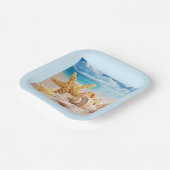 Muscheln auf den Tellern aus Strandpapier Pappteller (Gewinkelt)