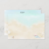 Muscheln auf der Beach Wedding UAWG RSVP Karte (Vorne/Hinten)