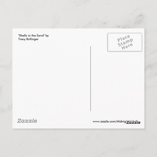 Muscheln auf der Sand-Postkarte Postkarte (Rückseite)