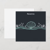 Muscheln auf dunklem Grün Mitteilungskarte (Vorne/Hinten)