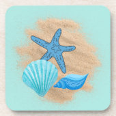 Muscheln auf einem Beach-Untersetzer Getränkeuntersetzer (Vorderseite)