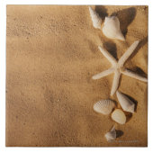 Muscheln auf Sand Fliese (Vorderseite)