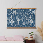 Muscheln auf weißem Wandteppich (Schlafzimmer)