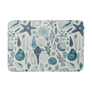 Muscheln auf weißlich badematte