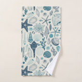 Muscheln auf weißlich badhandtuch set (Handtuch)