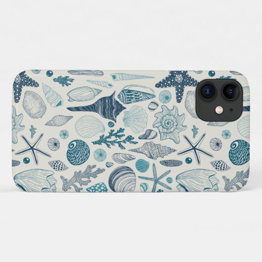 Muscheln auf weißlich Case-Mate iPhone hülle (Rückseite (Horizontal))