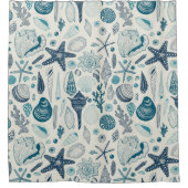 Muscheln auf weißlich duschvorhang (Vorderseite)