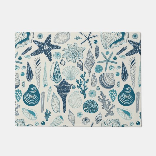 Muscheln auf weißlich fußmatte (Vorderseite)