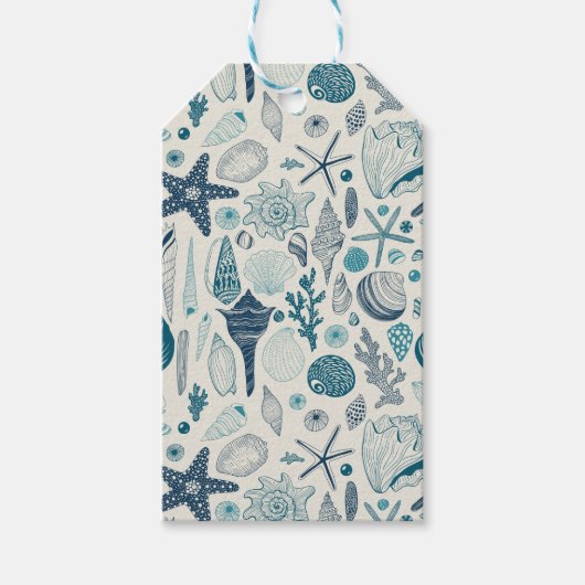 Muscheln auf weißlich geschenkanhänger (Vorderseite)