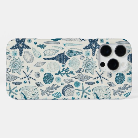 Muscheln auf weißlich iPhone hülle (Rückseite (Horizontal))