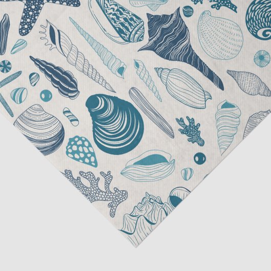 Muscheln auf weißlich seidenpapier (Ausschnitt)