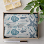 Muscheln auf weißlich seidenpapier (Geschenk)