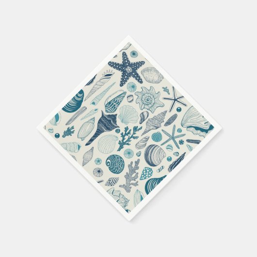 Muscheln auf weißlich serviette (Ecke)