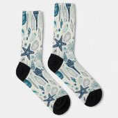 Muscheln auf weißlich socken (Rechts)