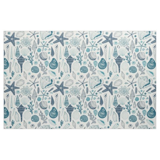 Muscheln auf weißlich stoff (Fat Quarter (45,7 x 55,9 cm))