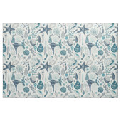 Muscheln auf weißlich stoff (Yard (91,4 cm))