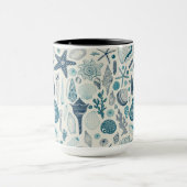 Muscheln auf weißlich tasse (Zentrum)