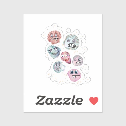 Muscheln Aufkleber (Blatt)