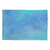 Muscheln aus dem Aquamarinen Meer, rosa Monogramm Kissenbezug (Rückseite)