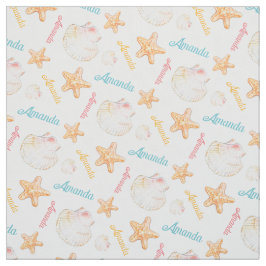 Muscheln aus Starfish und Muscheln rosa gelb Stoff
