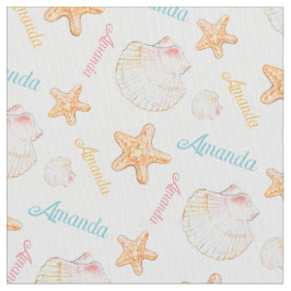 Muscheln aus Starfish und Muscheln rosa gelb Stoff