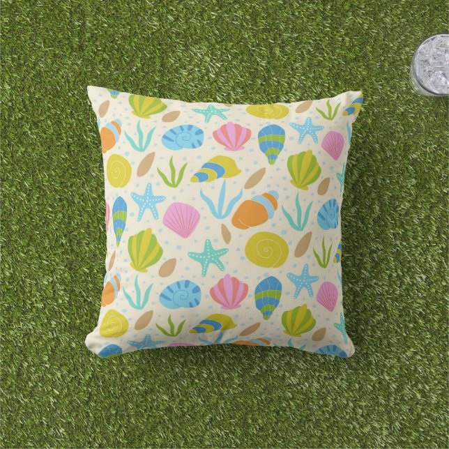 Muscheln, Austern und Sternenmuster Kissen (Golfball-Marker)