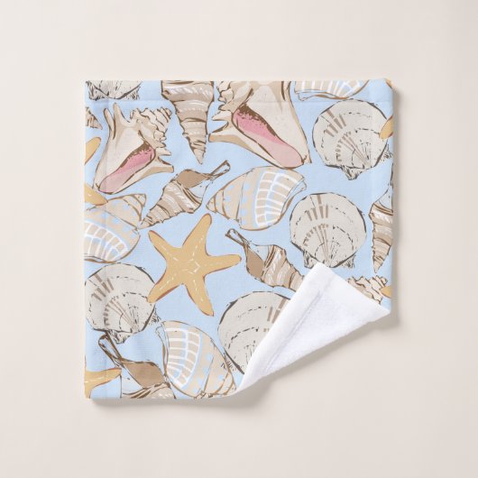 Muscheln Badetuch Set (Waschlappen)