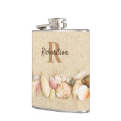 Muscheln Beach Monogram Coastal Flachmann (Links)