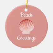 Muscheln Beach Pink Keramik Ornament (Vorne)
