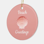 Muscheln Beach Pink Keramik Ornament (Links)
