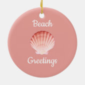 Muscheln Beach Pink Keramik Ornament (Hinten)