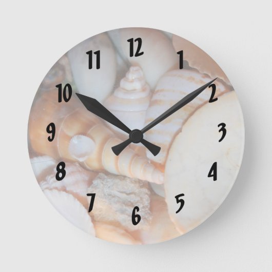 Muscheln Bild aus Florida viele Muscheln Runde Wanduhr (Vorderseite)