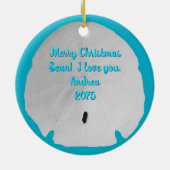 Muscheln, Blauer Foto Rahmen Weihnachtsschmuck (Hinten)