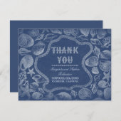 Muscheln Blue Beach Hochzeit danke Karten (Vorne/Hinten)