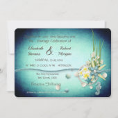 Muscheln, Blume zum Hochzeitsempfang Einladung (Vorderseite)