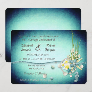 Muscheln, Blume zum Hochzeitsempfang Einladung