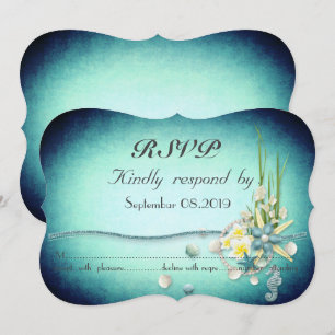 Muscheln,Blumen RSVP Einladung