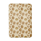 Muscheln - Braun auf beigem Hintergrund Badematte (Vorderseite Vertikal)