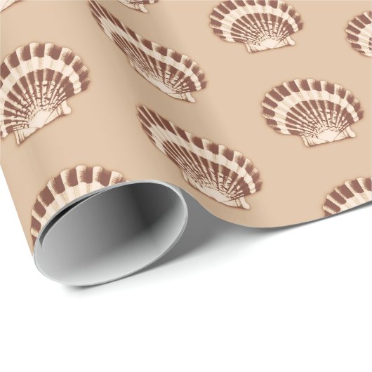 Muscheln - braun und beige geschenkpapier (Rolleneckpunkt)